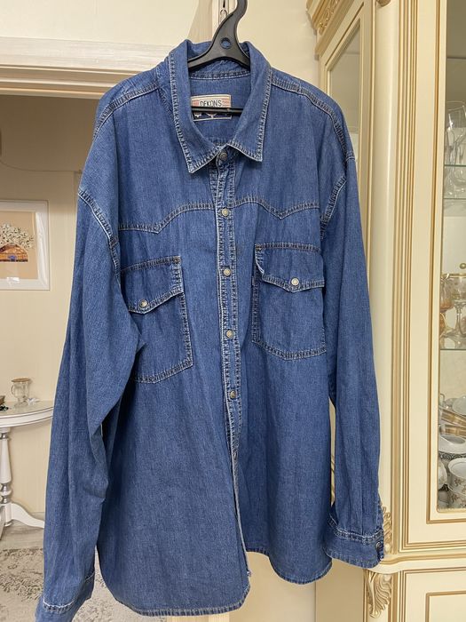 Продам джинсовую рубашку на большой размер 64-66