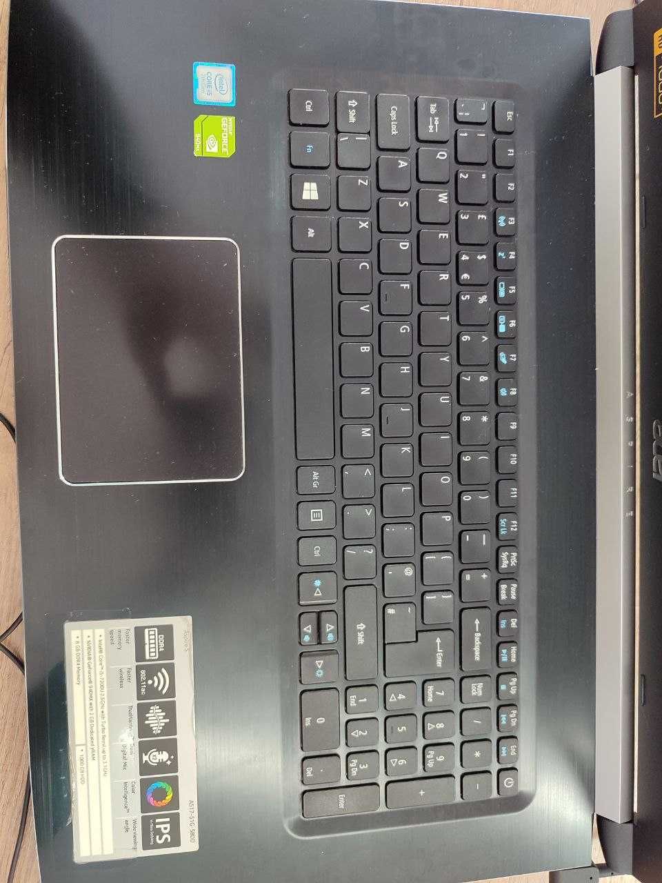 Noutebook Acer  Core i5 - 7200U 2.5GHz/ 8 GB DDR4 /  1 TB Hard /  17.3