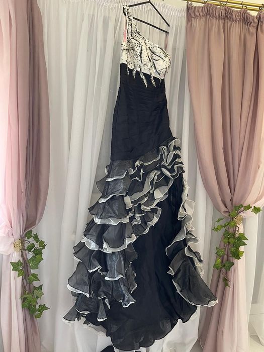 Rochie seara / ocazie S/M negru cu alb