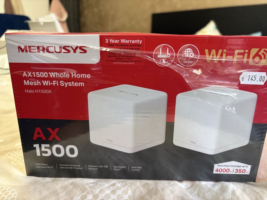 Рутер Mesh Mercusys halo H1500X 2pak с 2години гаранция