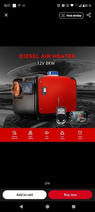 Sirocou webasto aeroterma motorina 8kw afișaj digital cu telecomanda