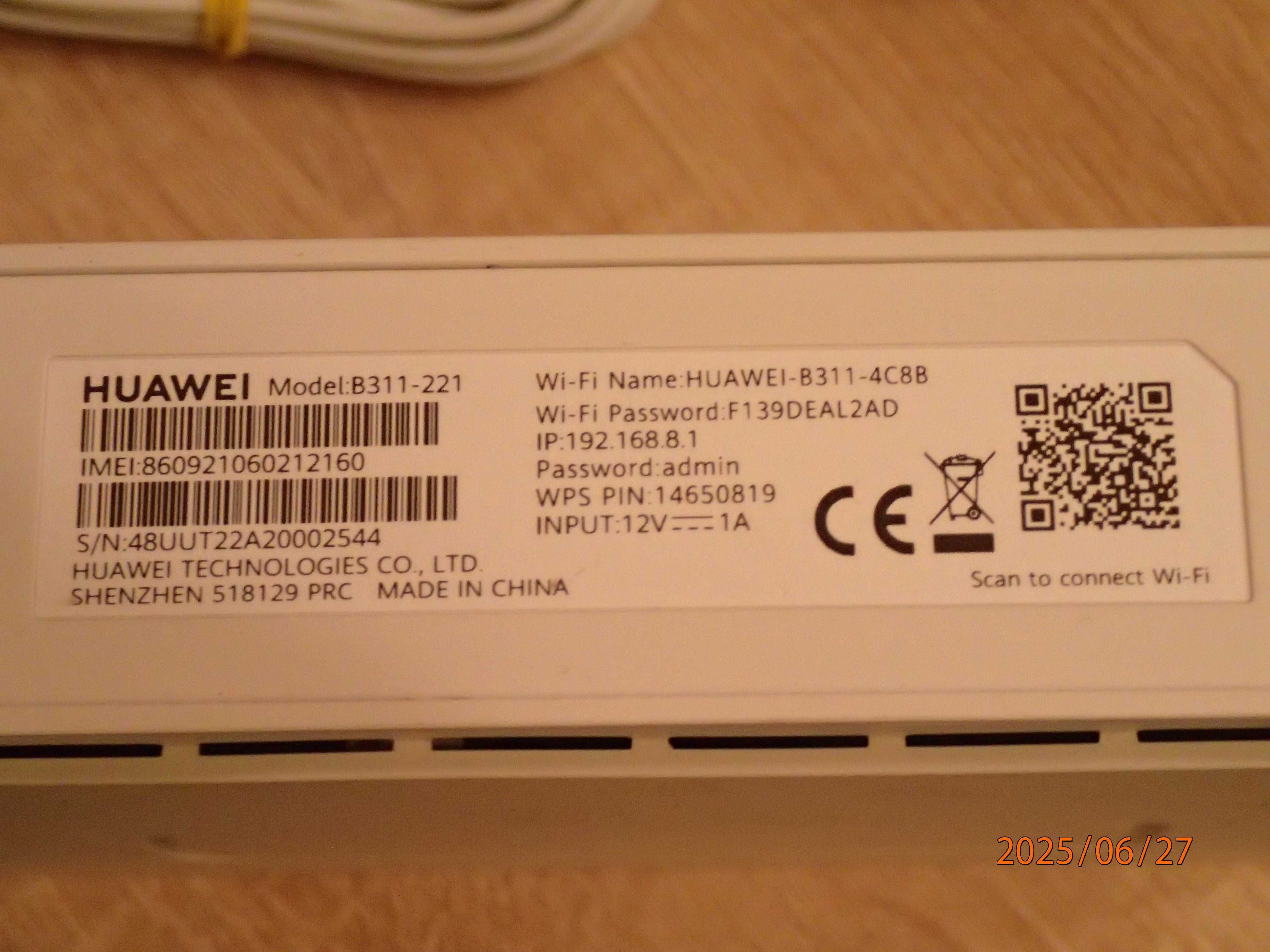 Router Wireless 4G LTE: Huawei B311-221 + antena externa; neblocat ret