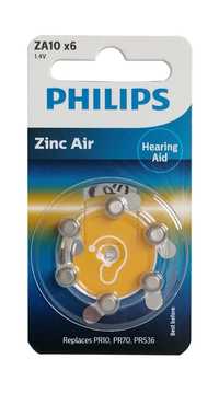 Батерии Philips ZA10 Zinc Air 1.4V, За слухови апарати, 6 броя