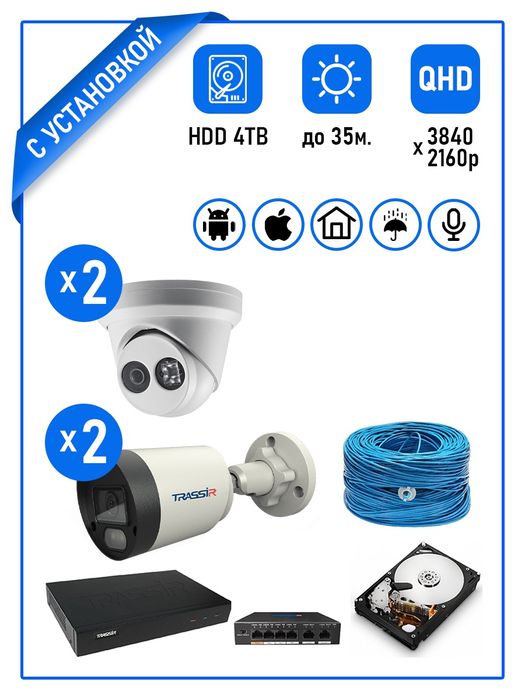 Установка под ключ: электромонтаж камеры видеонаблюдения пожарные сист