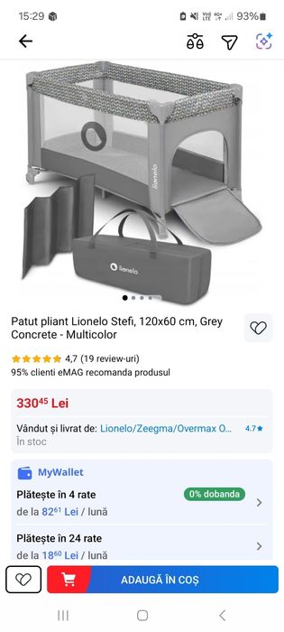 Patut pliant Lionelo Stefi, 120x60 cm