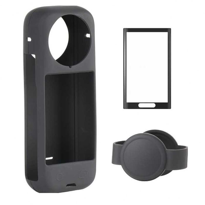 Husa silicon + protectie obiectiv + folie display Insta360 X4