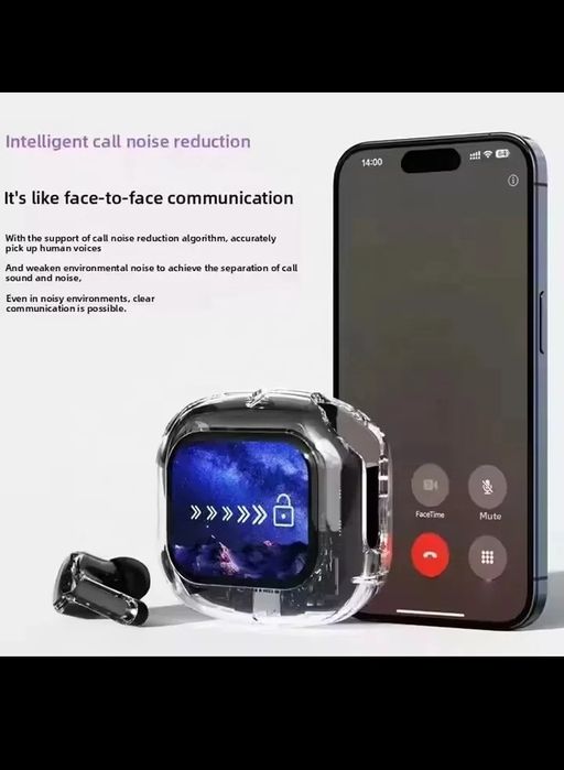 Air Max Headphone Smart Touch Screen Trans,parent charger Case Headset