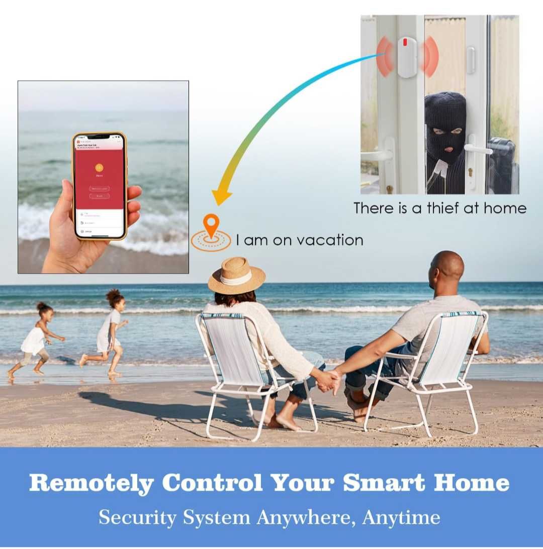 Безжична домашна аларма YISEELE WIFI 2.4G/5G, 15 части, Smart, Alexa