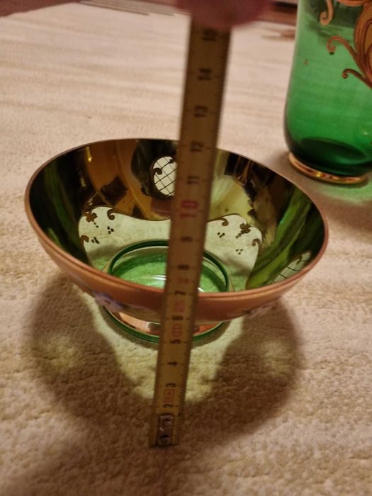 Set 3 piese cristal Bohemia placat cu aur 24k