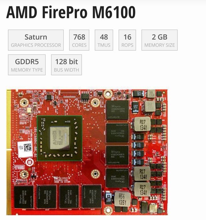 Placa video laptop mxm ati firepro m6100 dell hp clevo