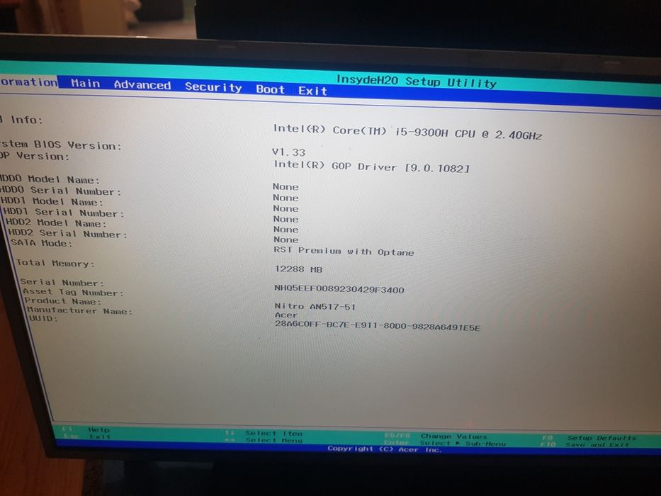 Placa baza acer nitro 5 AN517-51 i5 9300H