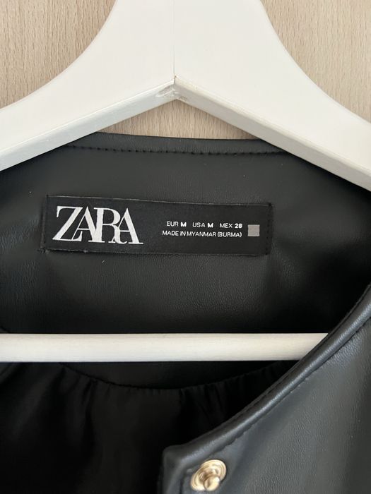 Черно кожено яке Zara