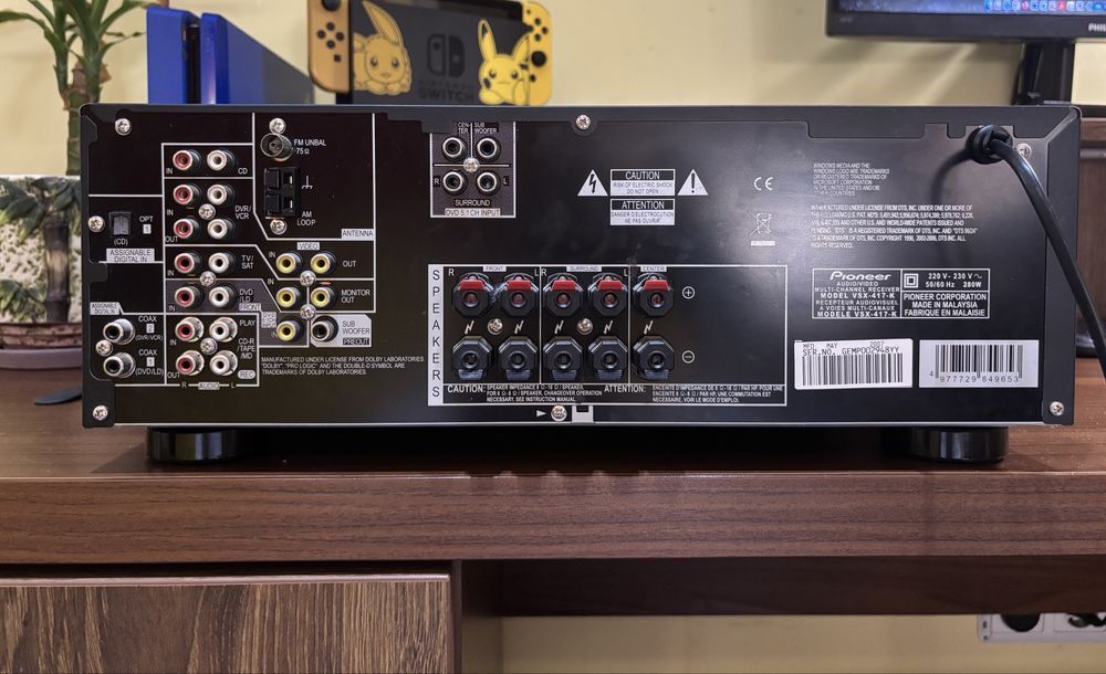 Pioneer VSX-417-K мултиканален ресийвър 5.1 Dolby Digital, DTS