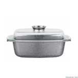 Vas termorezistent cu capac din aluminiu dreptunghilar pentru cuptor,