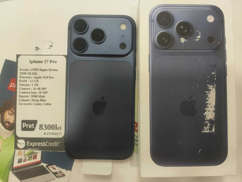 Iphone 17 Pro 1TB (Ag27 Gara 2) Garantie 2 ani!