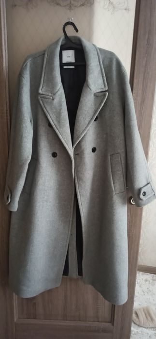 Пальто Серое Женское Mango.