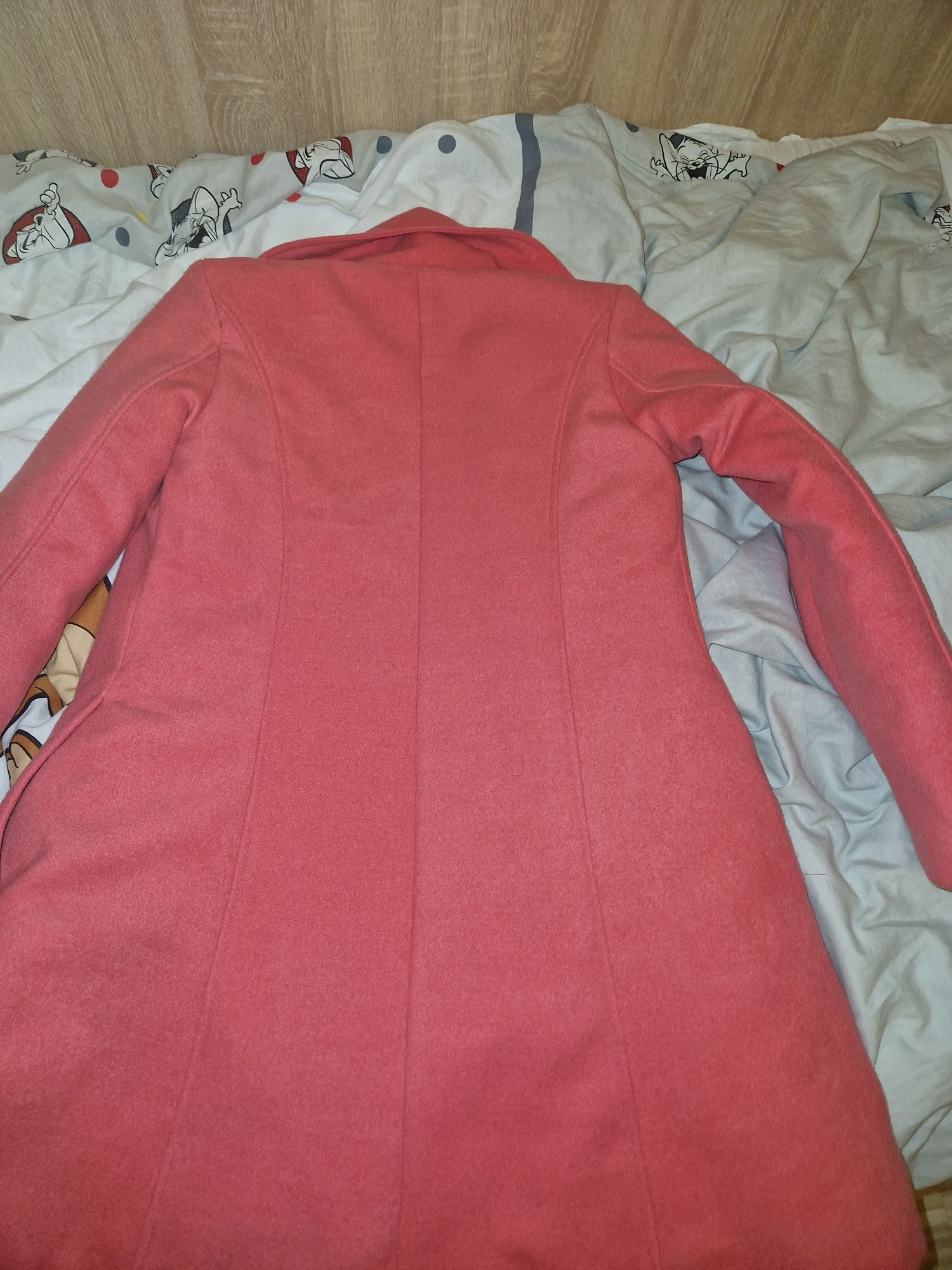 Palton roz pentru fetite, 36, 9-10 ani, cu palarie, cordon, ca no