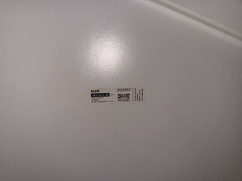 Birou alb Alex IKEA cu 2 sertare 132x58 cm