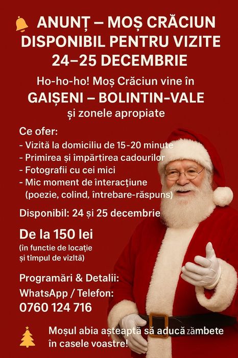Ofer servicii Moș Crăciun