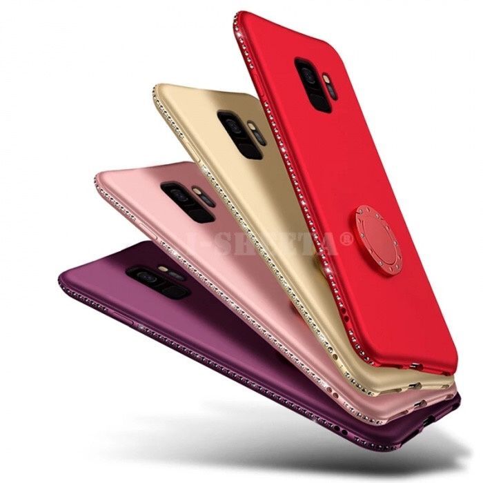 Husa cu pietricele si inel pentru Samsung Galaxy S8 , S9