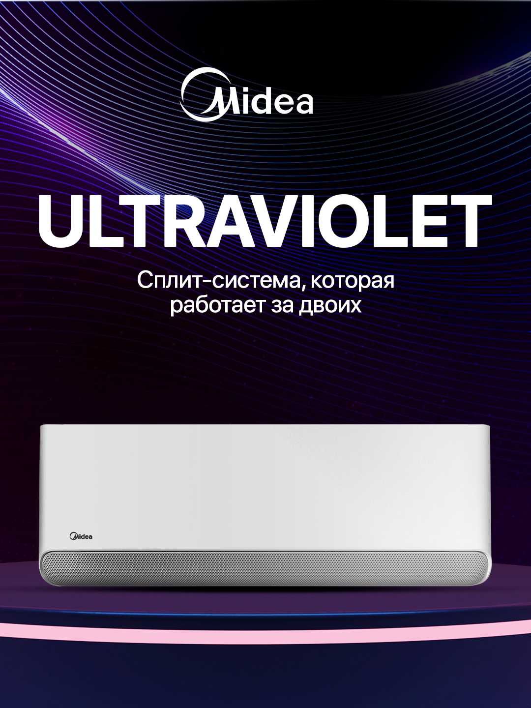 Кондиционер Midea UVAC — инвертор, Wi‑Fi, УФ-дезинфекция, A++