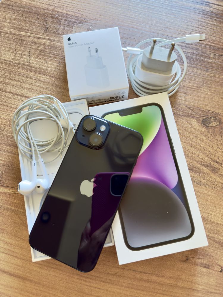 iPhone 14 128GB Midnight Black Черен зарядно слушалки