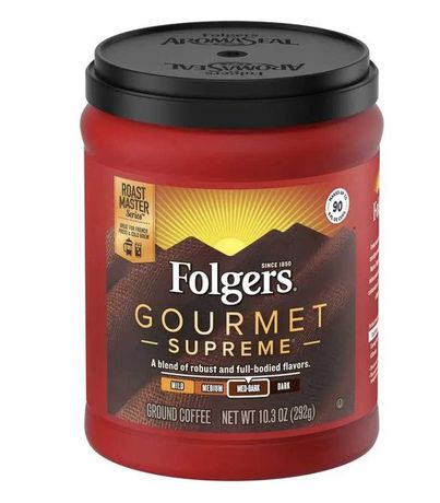 Folgers Gourmet Supreme молотый кофе, обжарка - средняя темная, 292г