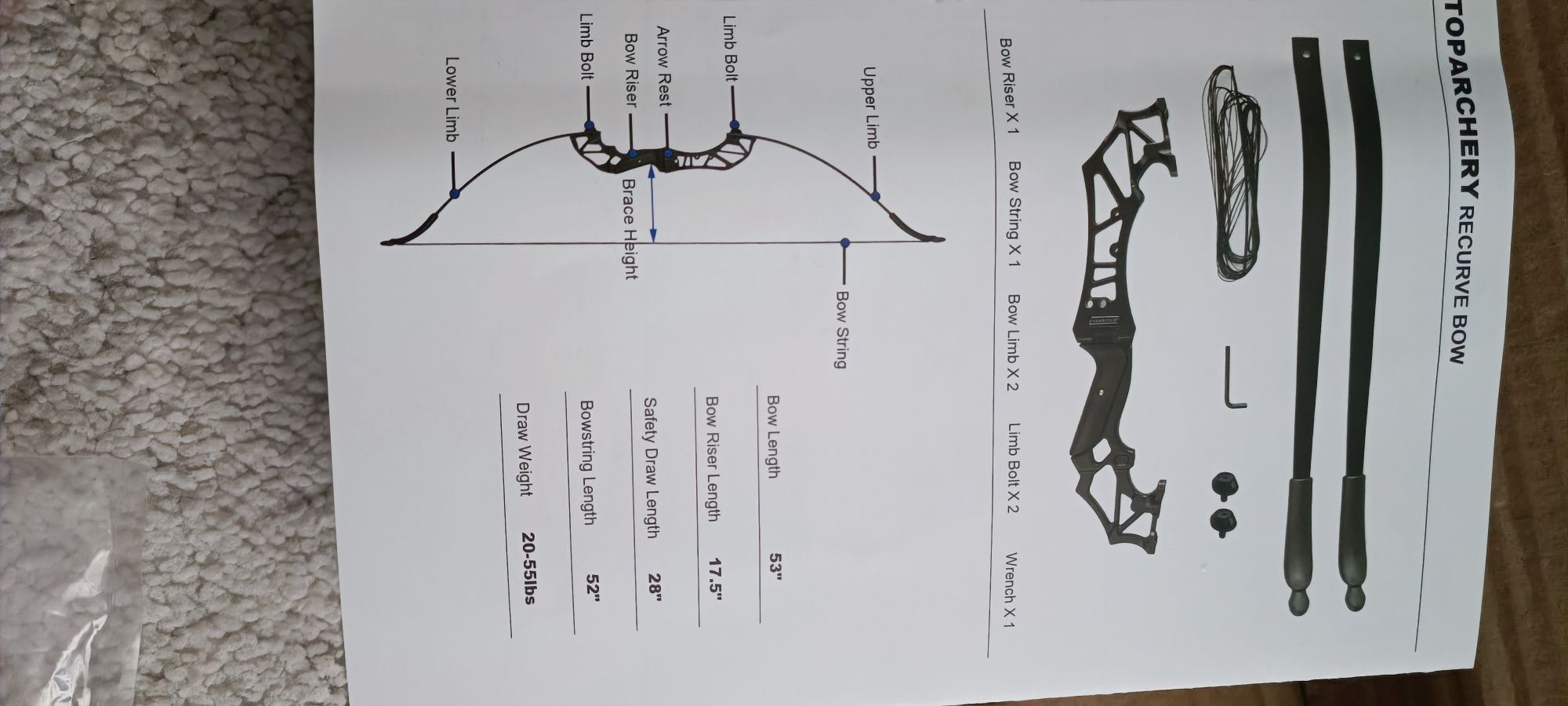 Arc Takedown Recurve 40 lbs + săgeți