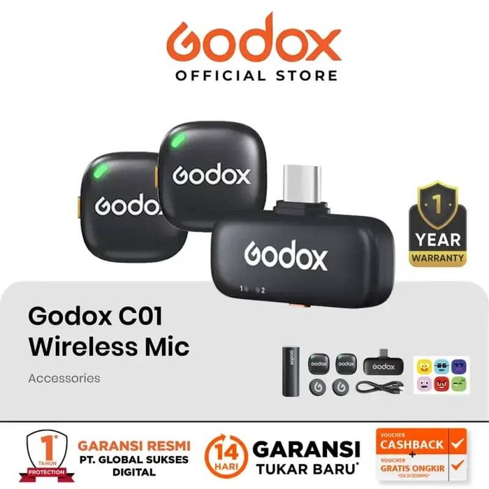 Godox C01 Kit2 — 2 Микрофона с Шумоподавлением до 300 м. Есть доставка