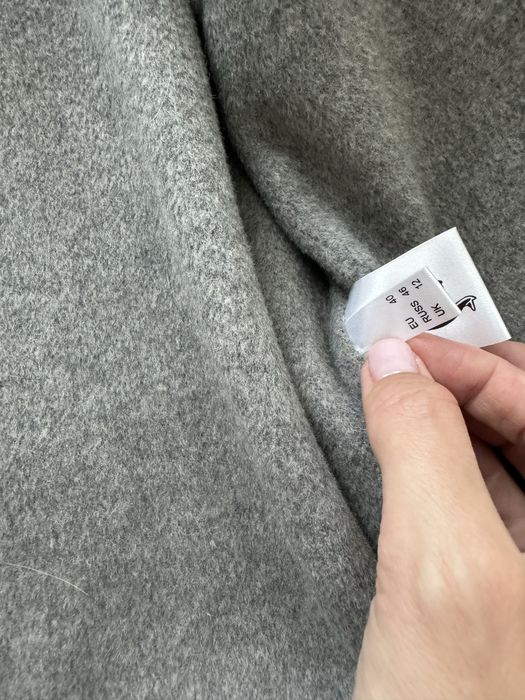 Vand palton lana de alpaca cu blana naturala de vulpe argintie