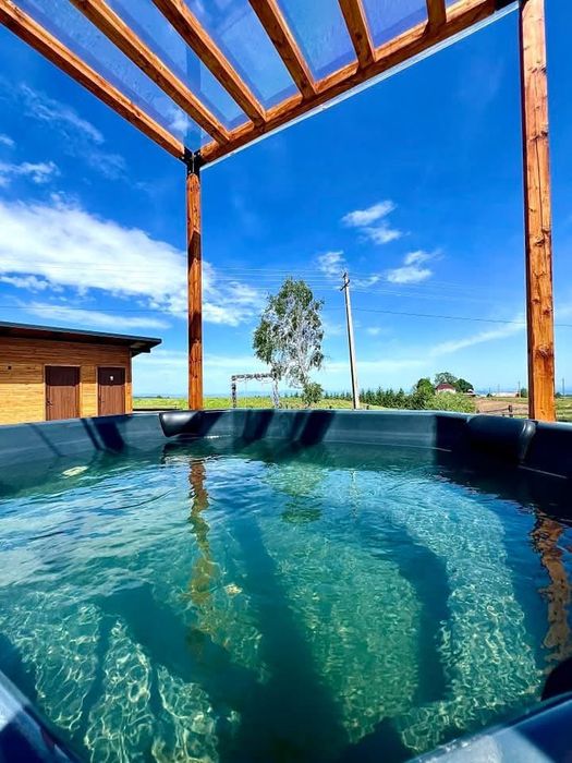 Cabană tip-a frame ciubăr/saună/foisor incalzit