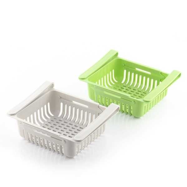 Set 2 sertare organizator frigider, extensibile, 20-28 cm