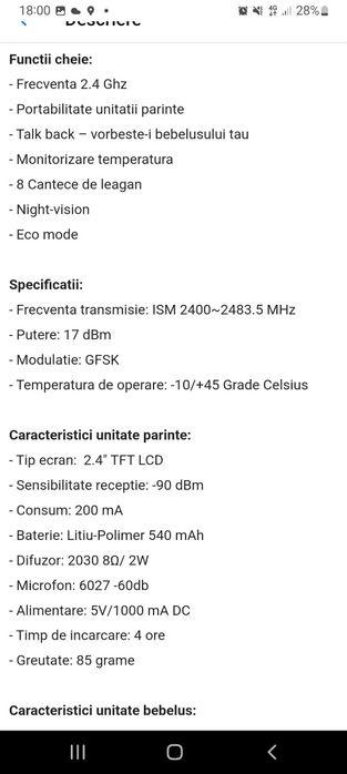 Baby monitor VB605