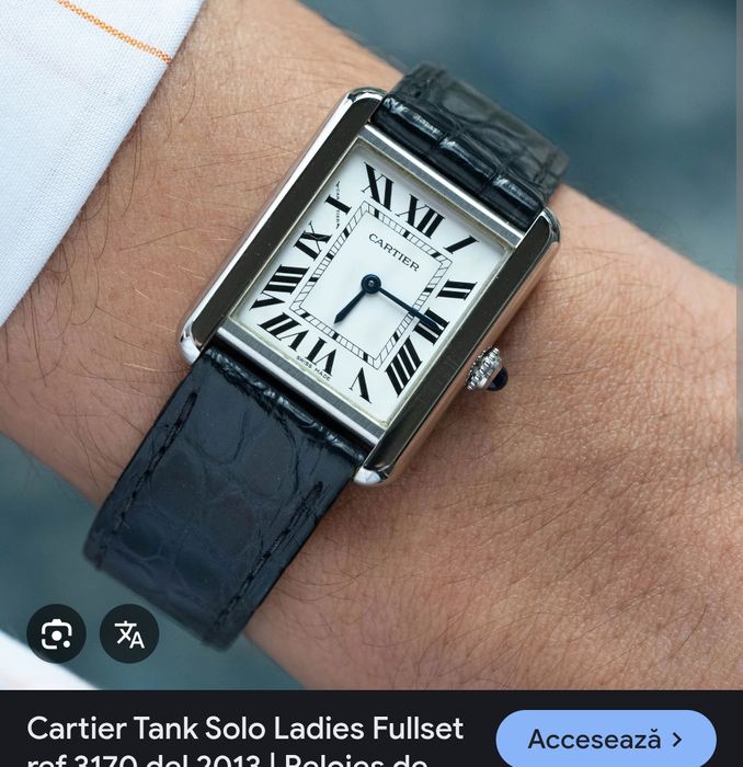 Geam de saphire pentru ceas Cartier Tank SOLO