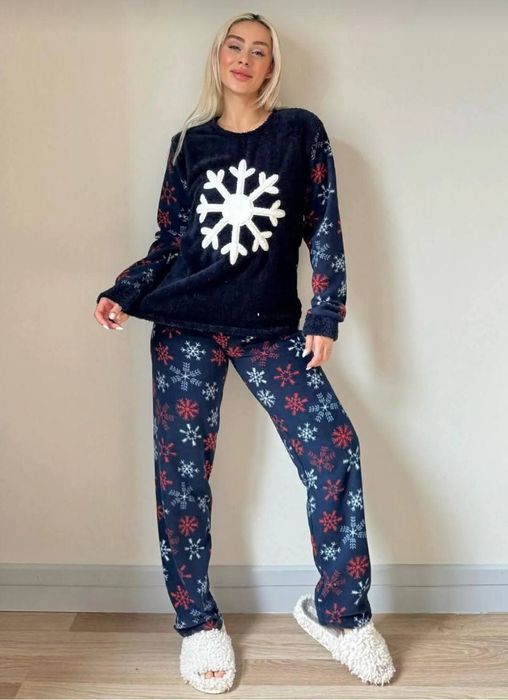 Пухкава Зимна Поларена Пижама Коледна