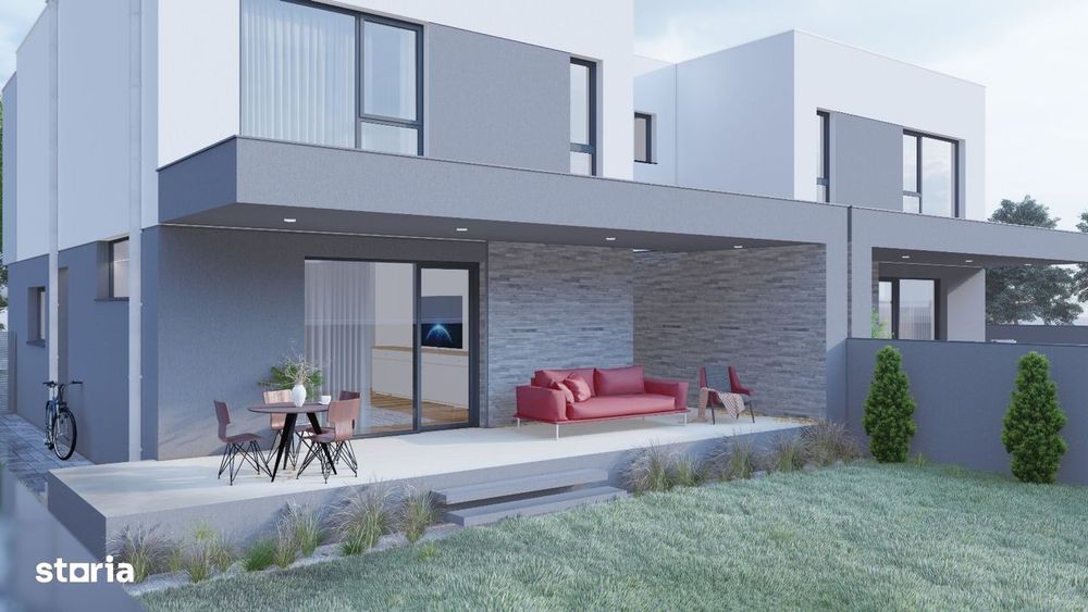 Duplex moderm despartit prin garaj - toate utilitatile - Sacalaz