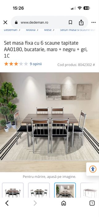 Masa si scaune bucatarie