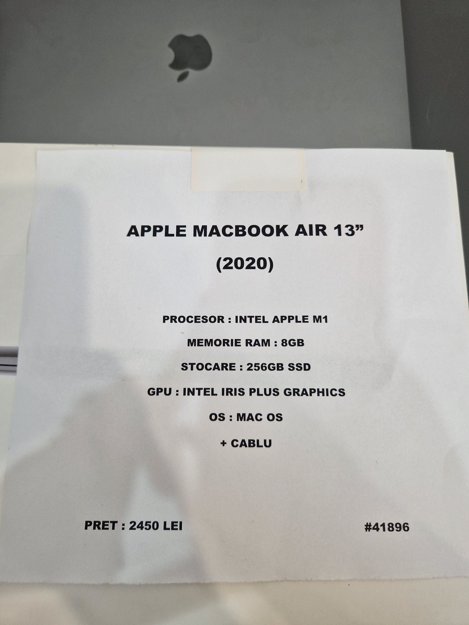 Laptop MacBook Air 13 (2020) SSD 256 GB Ram 8 GB #41896