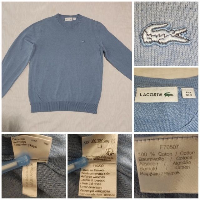 Pulover Lacoste mărime 4/M bărbat bumbac bluza plover casual sport