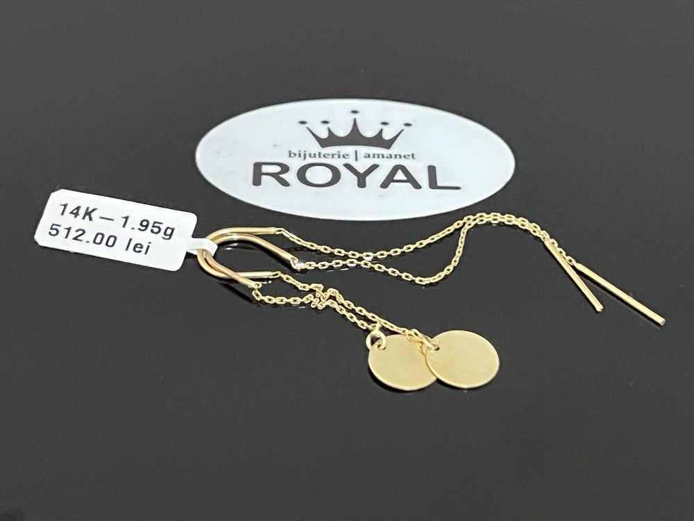 Bijuteria Royal CB : Cercei lungi aur 14k 1,95 grame