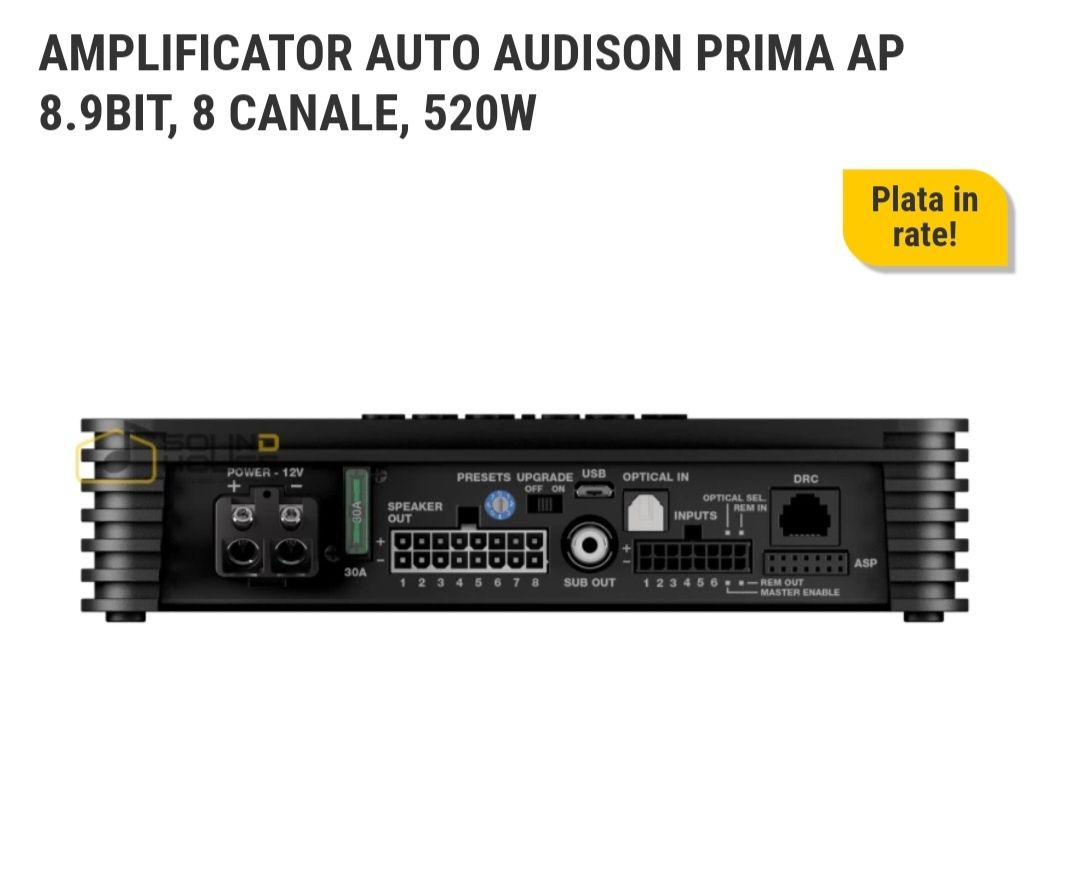 Vand Audison AP8.9 bit  8 canale 520W DSP+amplificator auto