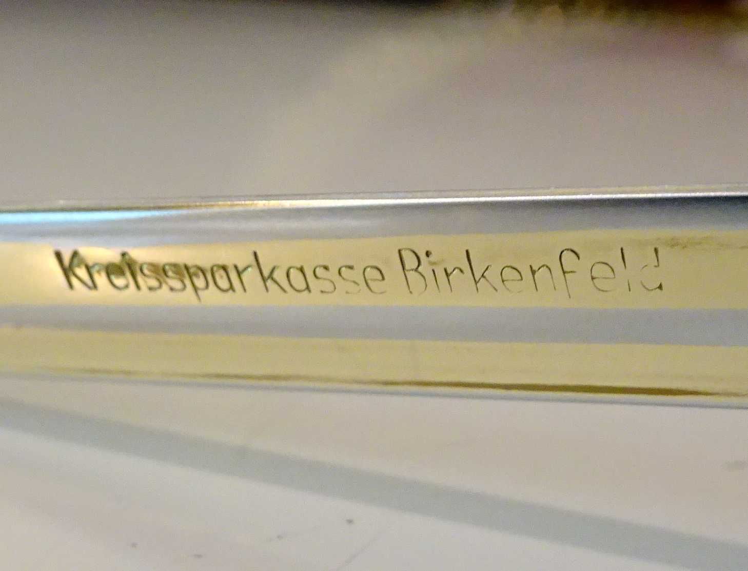 Месингов нож за писма от Kreissparkasse Birkenfeld.