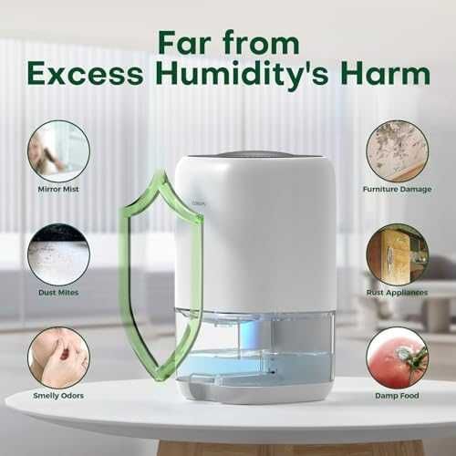 Нов Мини влагоуловител 1000 ml за спалня, баня и гардероб – супер тих