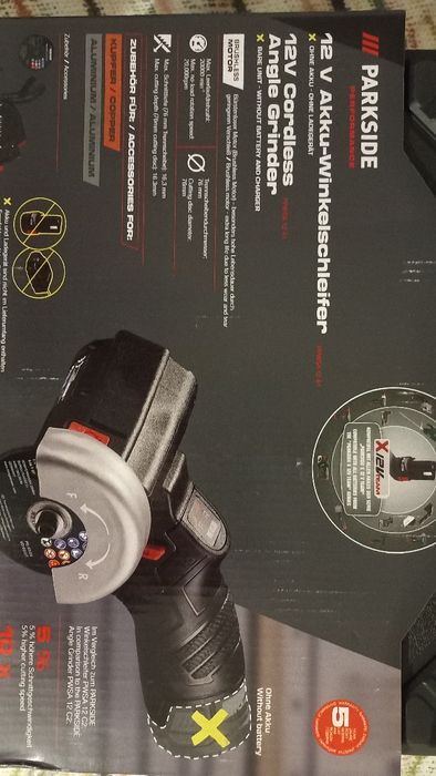 Incarcator 6A + acumulator parkside 12v performance  polizor unghiular