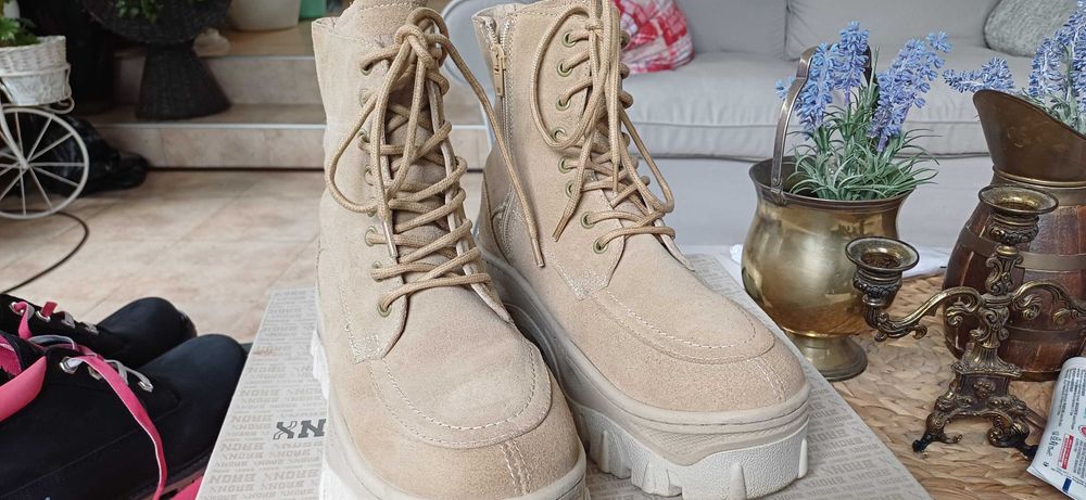 Боти Bronx от естествен велур