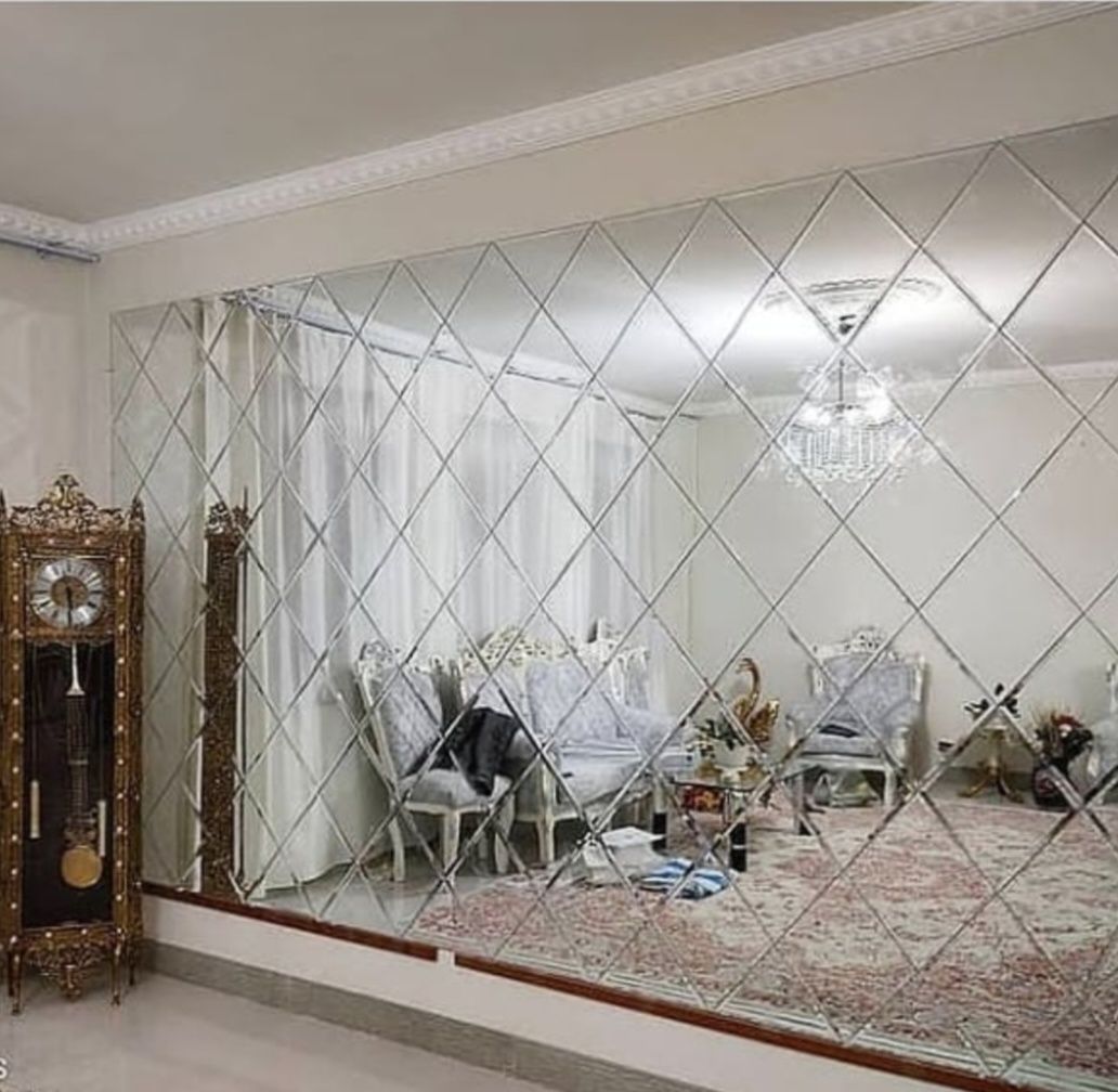 Ромбик зеркало , Оргстекло, Витраж, Душавой кабина