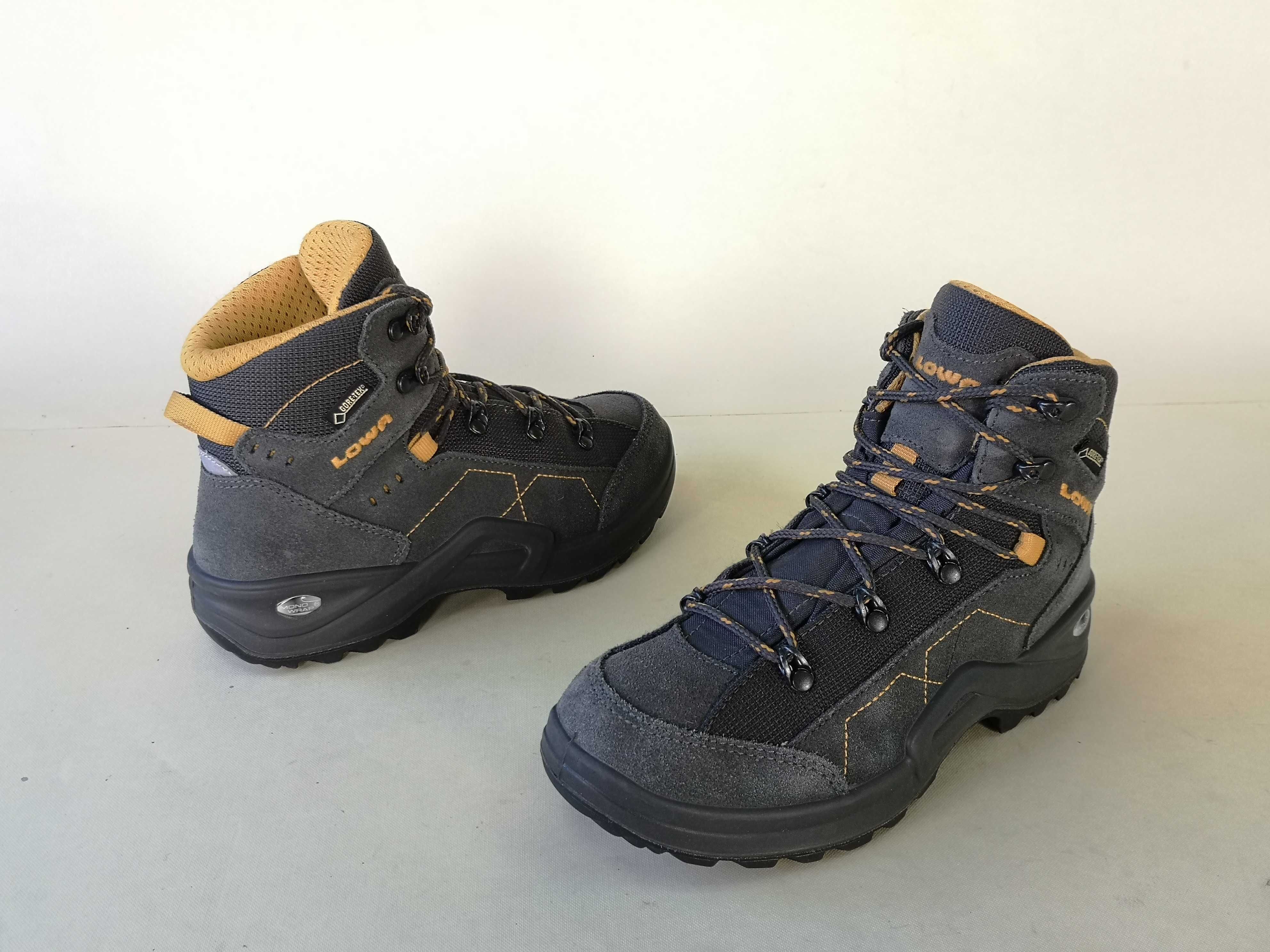 Bocanci PIELE ghete munte copii 35 36 LOWA GORETEX Impermeabili VIBRAM