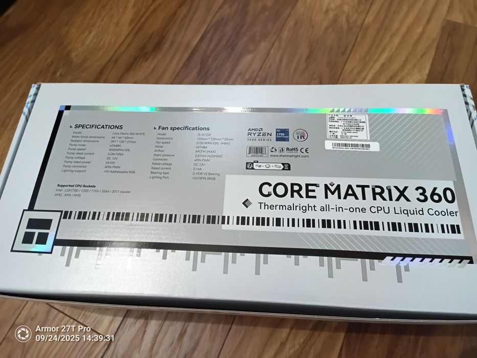 Водно охлаждане за процесор AIO Thermalright Core Matrix 360 White