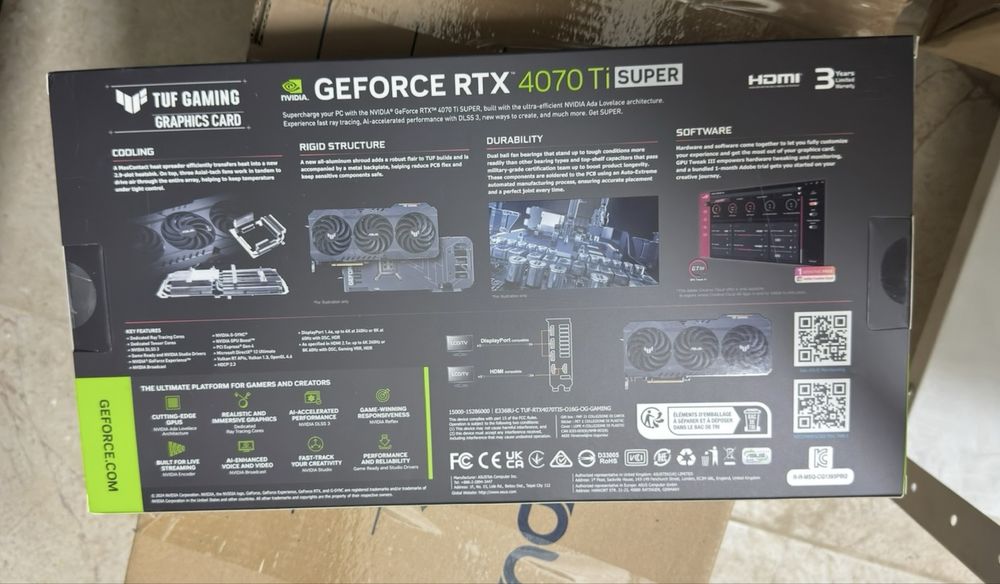 Видеокарта Asus Geforce 4070ti super gddr6x 16gb