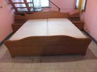 Superb pat dormtor lemn masiv complet cu saltele, noptiere, transpor
